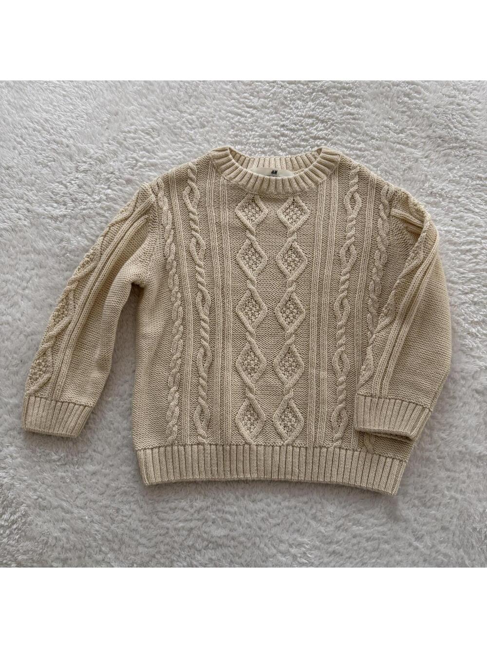 3/4 H&M Cream Cable Knit Sweater